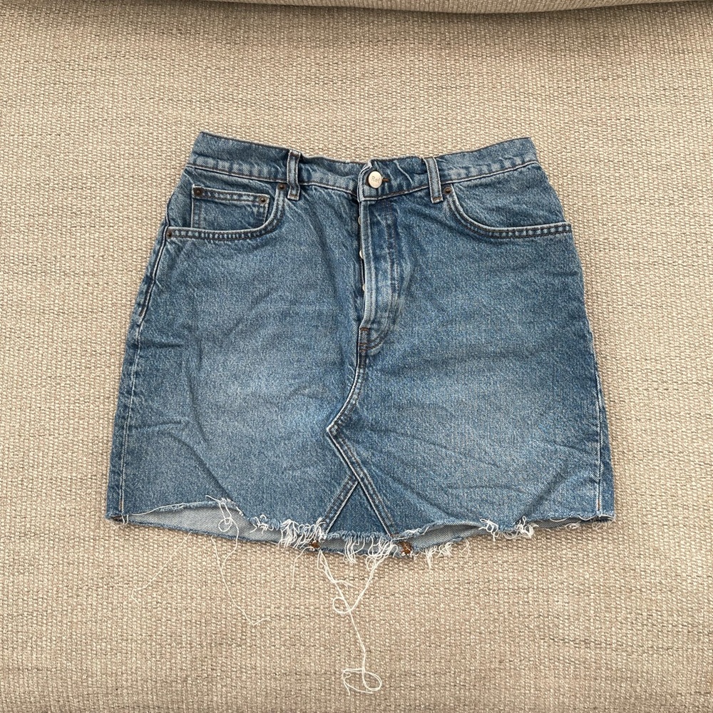 The Reformation Cherry Denim Mini Skirt